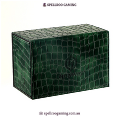 HENWEI: Q04 Large Capacity Triple-Row PU Leather Deck Box – Fits 100+ TCG Cards with Accessory Compartment (MTG, Pokémon, Yu-Gi-Oh!, Lorcana, CCG)