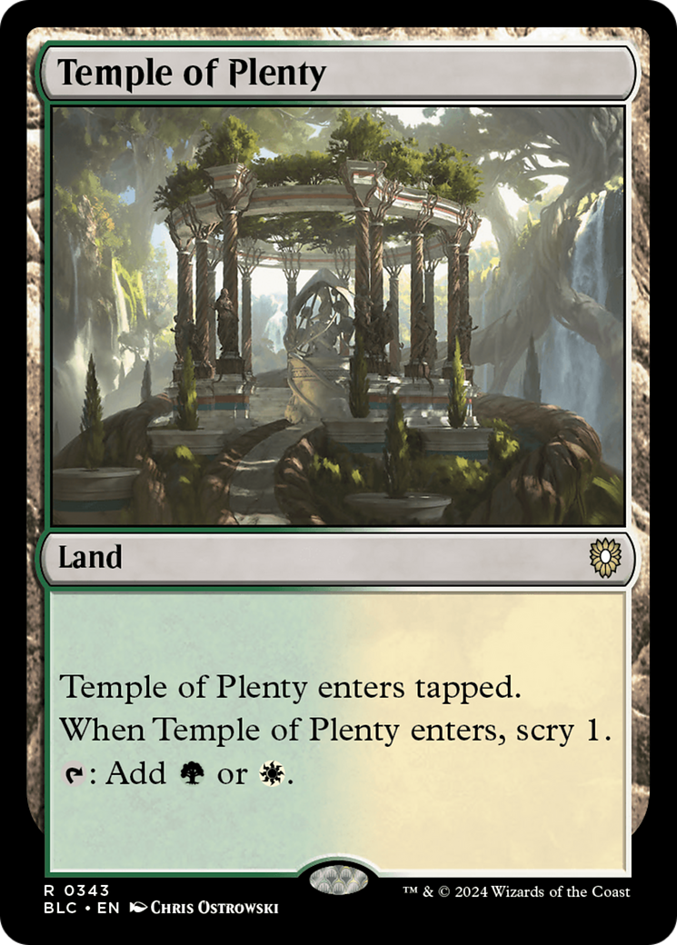 Temple of Plenty (BLC-343) - Bloomburrow Commander