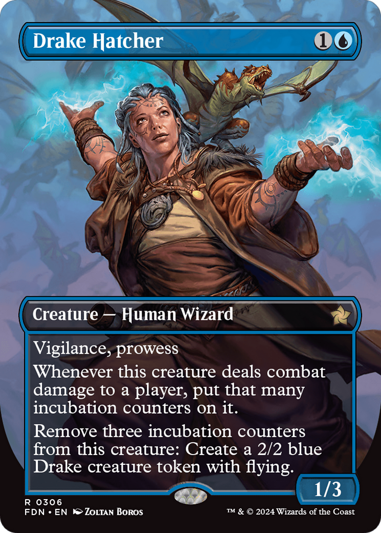 Drake Hatcher (Borderless) (FDN-306) - Foundations Foil