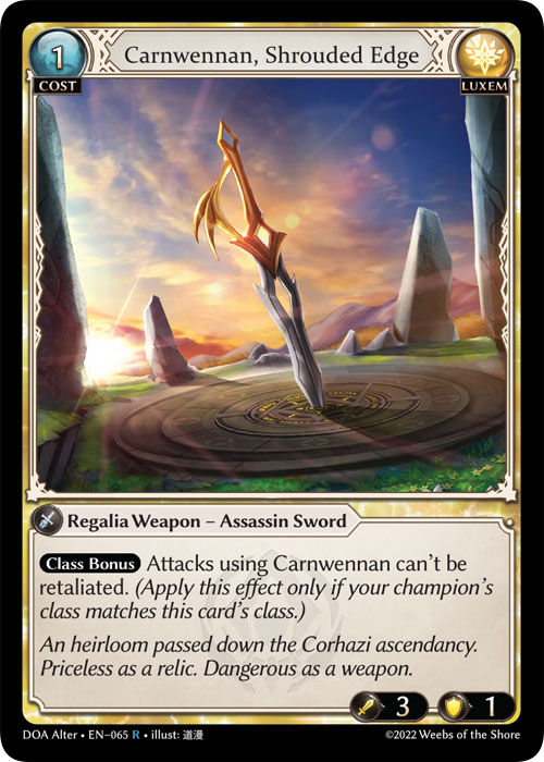 Grand Archive TCG: Carnwennan, Shrouded Edge - EN-065 (Dawn of Ashes, R)