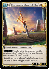 Grand Archive TCG: Carnwennan, Shrouded Edge - EN-065 (Dawn of Ashes, R)