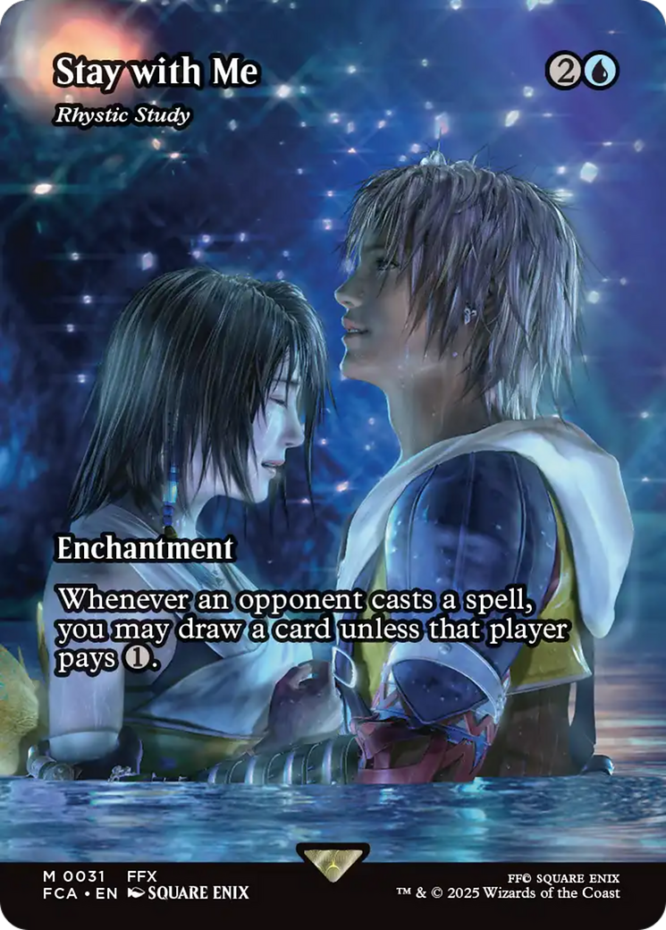 Stay with Me - Rhystic Study (Showcase) (FCA-031) - FINAL FANTASY: Through the Ages / Stay with Me: (enchantment) (Borderless) Foil