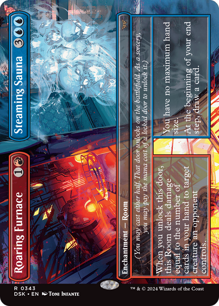 Roaring Furnace // Steaming Sauna (Borderless) (DSK-343) - Duskmourn: House of Horror Foil