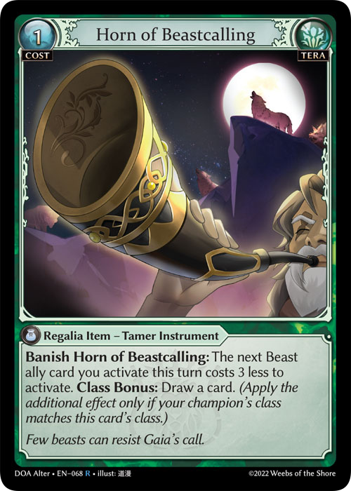 Grand Archive TCG: Horn of Beastcalling - EN-068 (Dawn of Ashes, R)