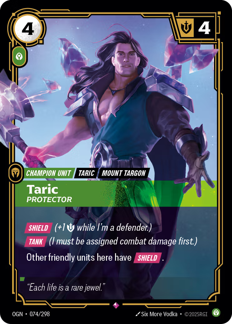 Riftbound: League of Legends TCG: Taric, Protector - EN - OGN-074/298 (Origins, R)