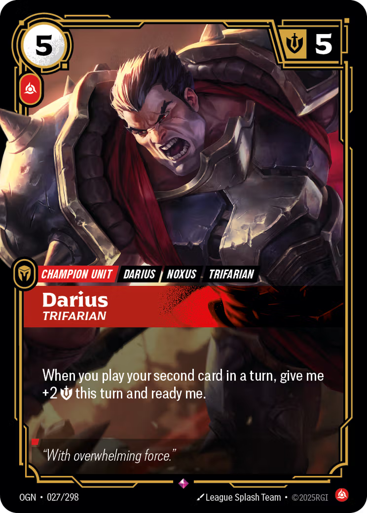 Riftbound: League of Legends TCG: Darius, Trifarian - EN - OGN-027/298 (Origins, R)