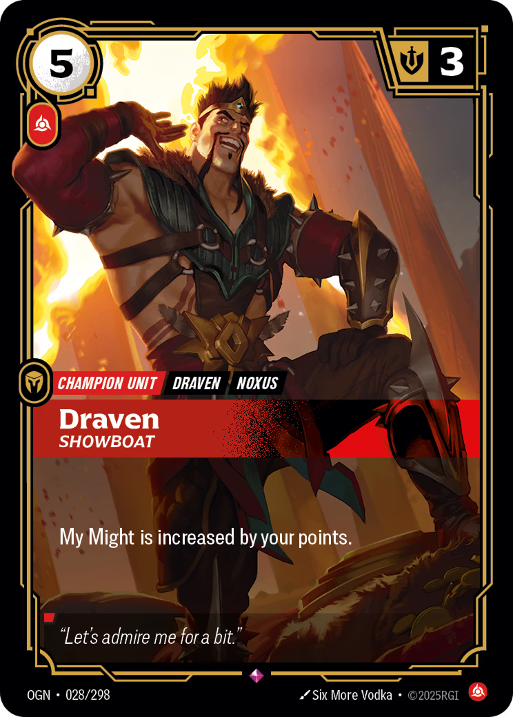 Riftbound: League of Legends TCG: Draven, Showboat - EN - OGN-028/298 (Origins, R)