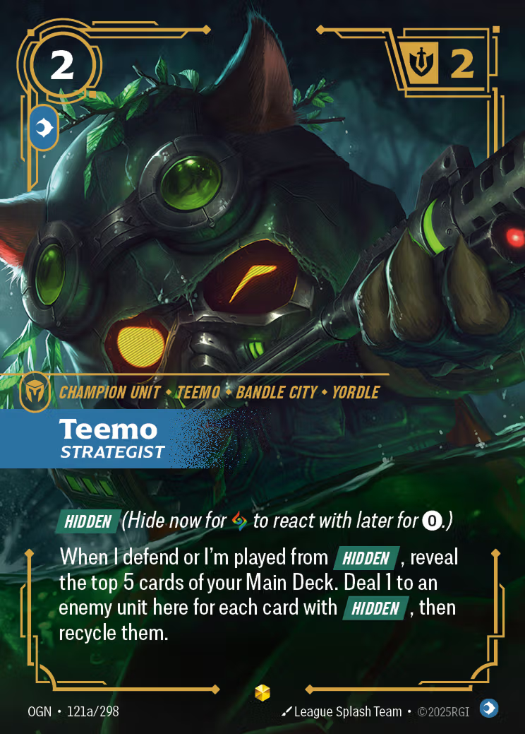 Riftbound: League of Legends TCG: Teemo, Strategist - EN - OGN-121a/298 (Origins, S)