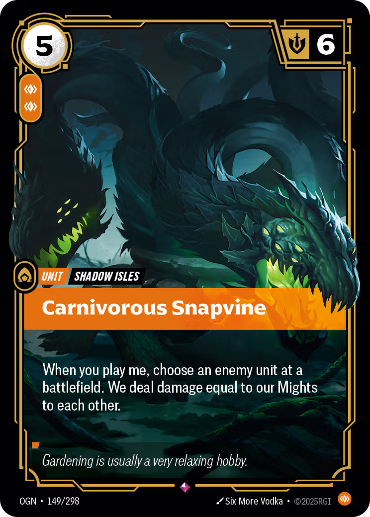 Riftbound: League of Legends TCG: Carnivorous Snapvine - EN - OGN-149/298 (Origins, R)