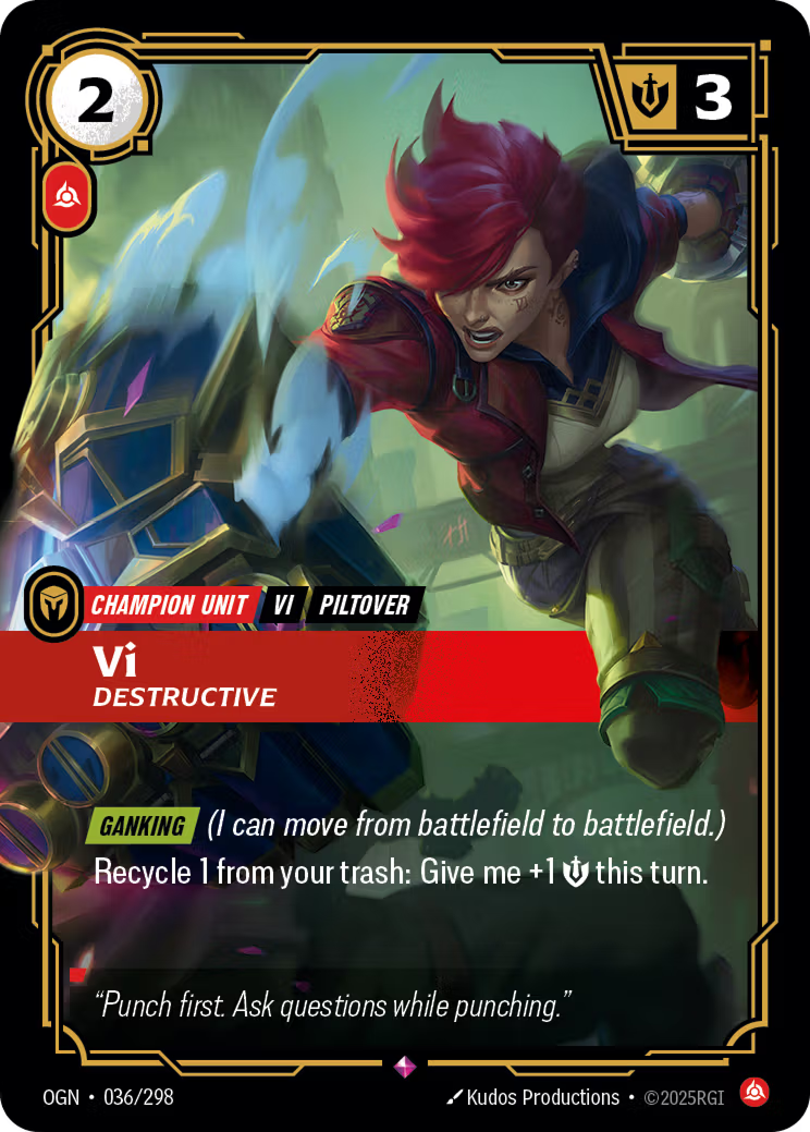 Riftbound: League of Legends TCG: Vi, Destructive - EN - OGN-036/298 (Origins, R)