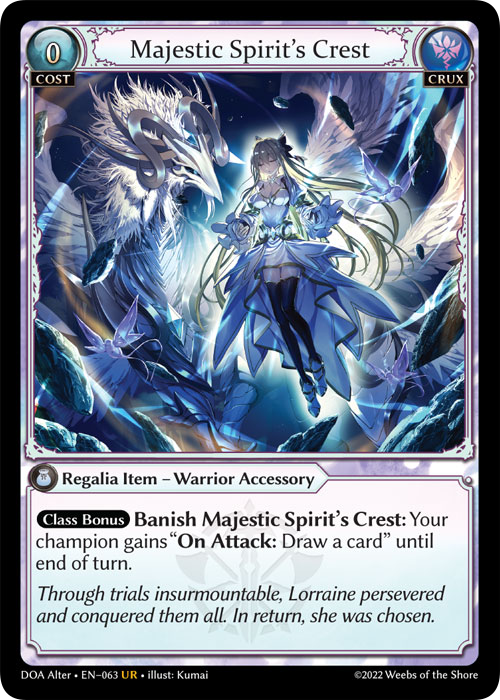 Grand Archive TCG: Majestic Spirit’s Crest - EN-063 (Dawn of Ashes 1st Edition, UR)