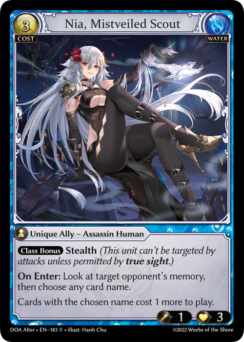 Grand Archive TCG: Nia, Mistveiled Scout - EN-183 (Dawn of Ashes, R)
