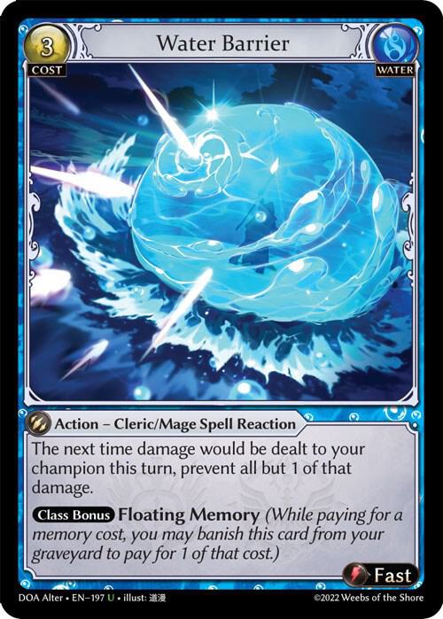 Grand Archive TCG: Water Barrier - EN-162 (Dawn of Ashes, U)