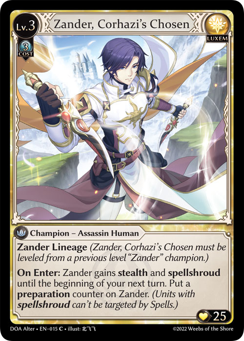 Grand Archive TCG: Zander, Corhazi’s Chosen - EN-015 (Dawn of Ashes, C)